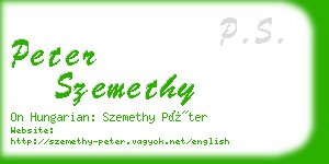 peter szemethy business card
